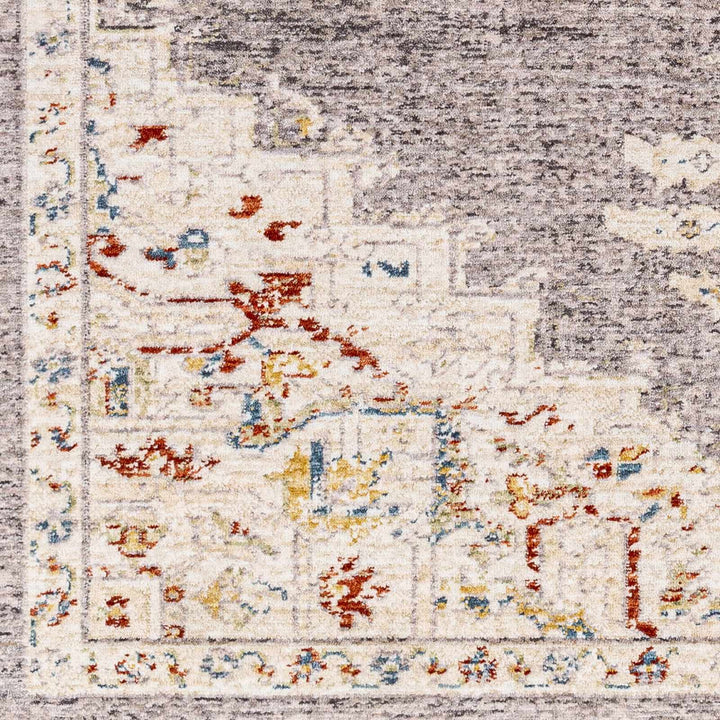 Taia Traditional Medallion Design Ivory And Gray Area Rug - The Rug Decor
