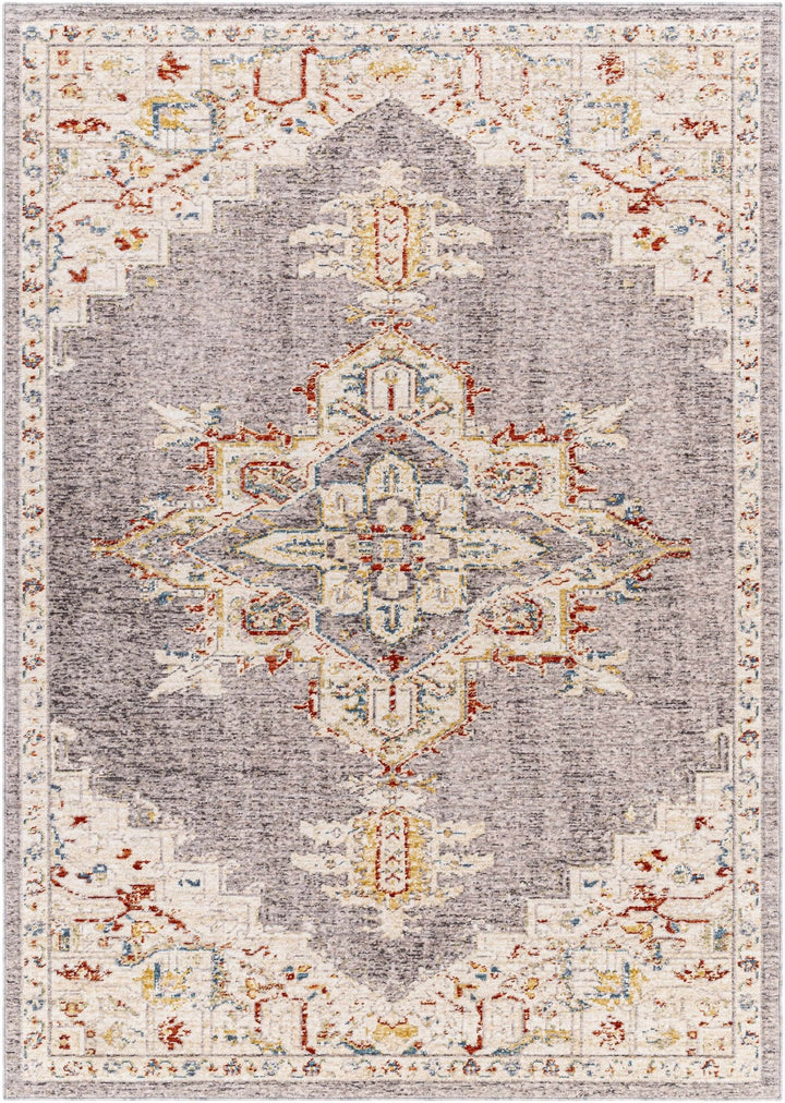 Taia Traditional Medallion Design Ivory And Gray Area Rug - The Rug Decor