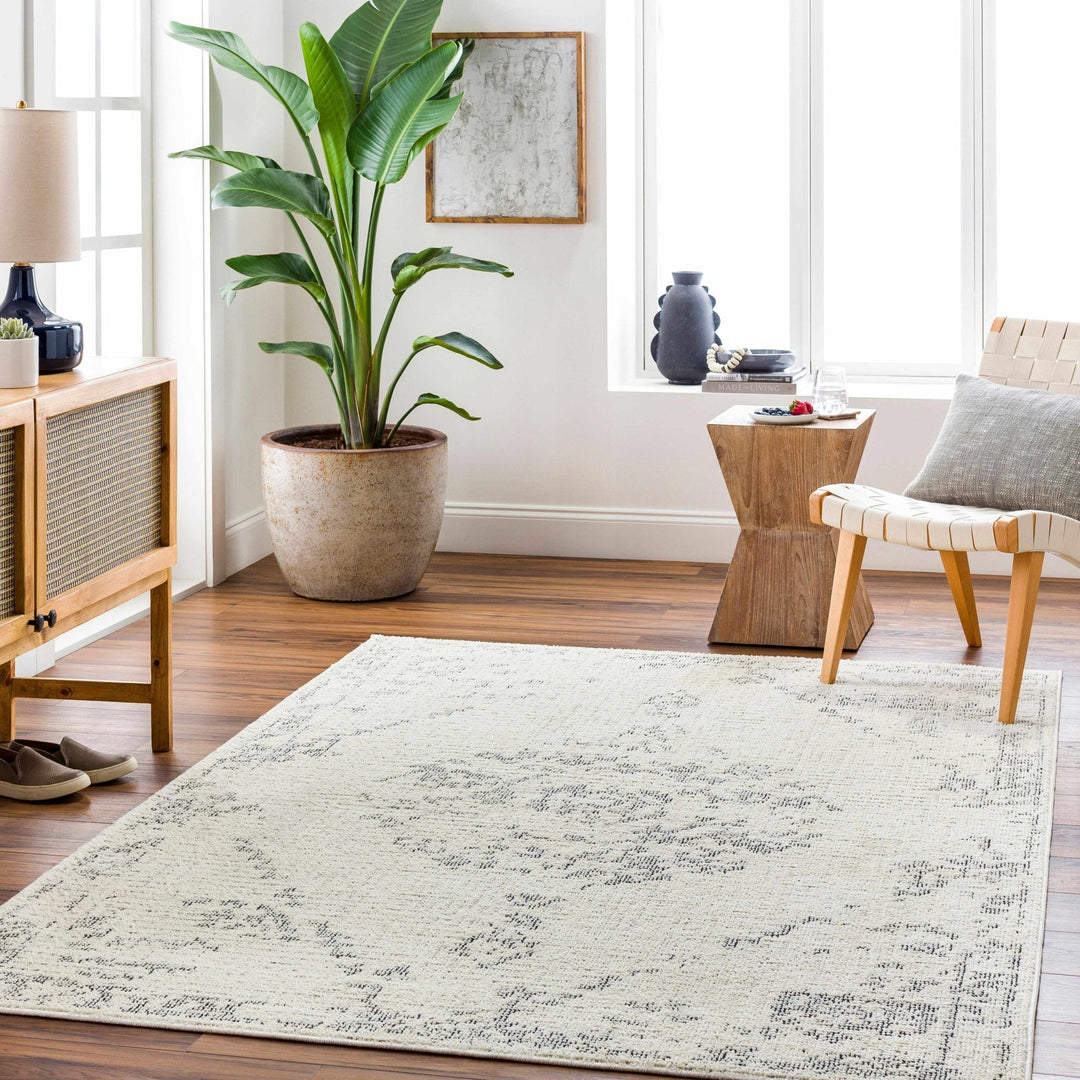 Tait Contemporary Ivory And Black Area Rug - The Rug Decor
