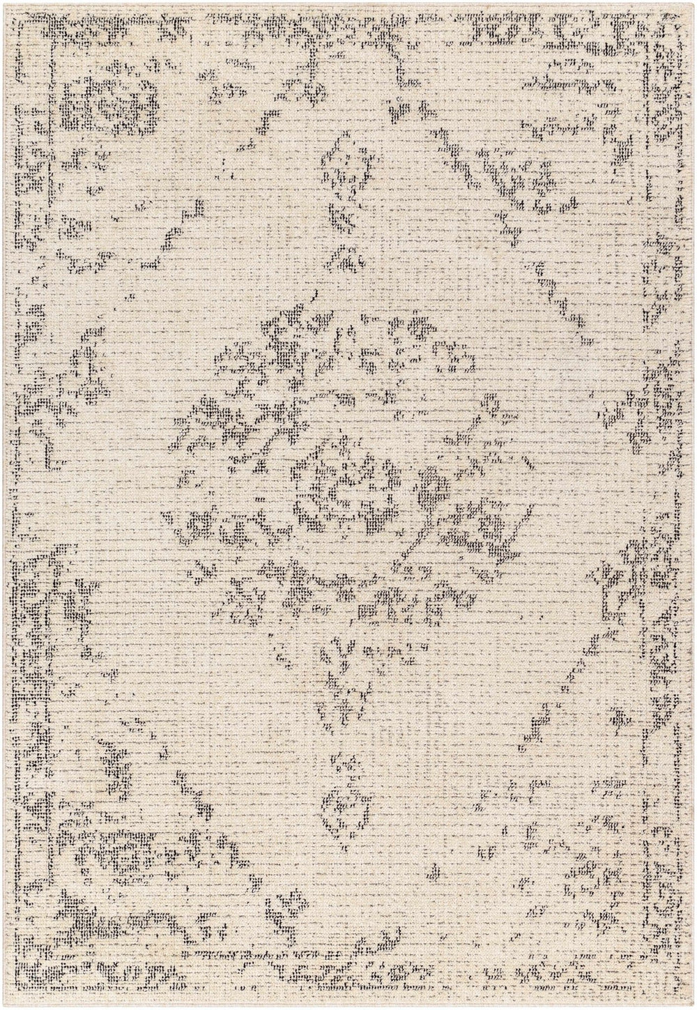 Tait Contemporary Ivory And Black Area Rug - The Rug Decor