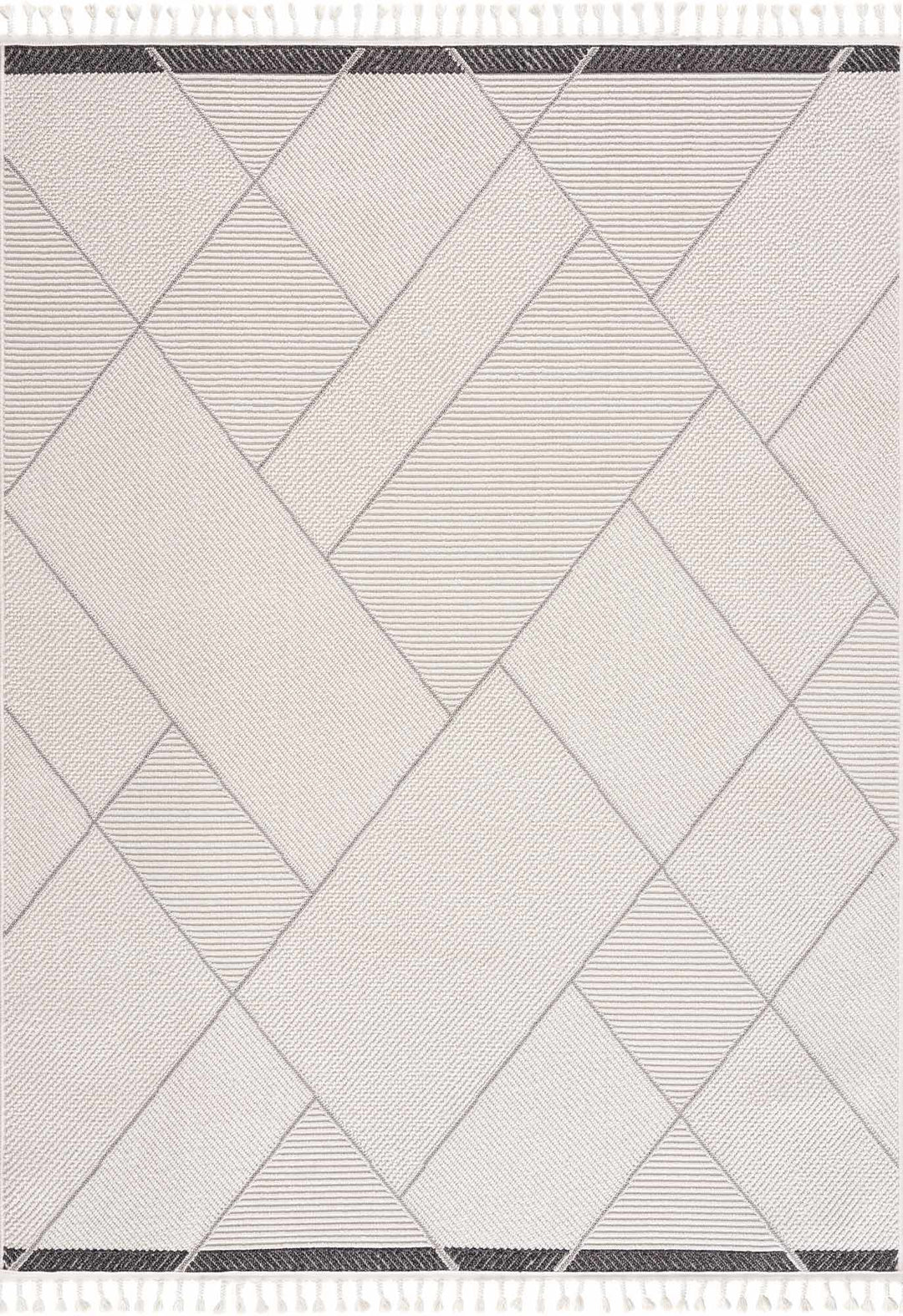 Tale Modern Geometric Design Ivory And Gray Area Rug - The Rug Decor
