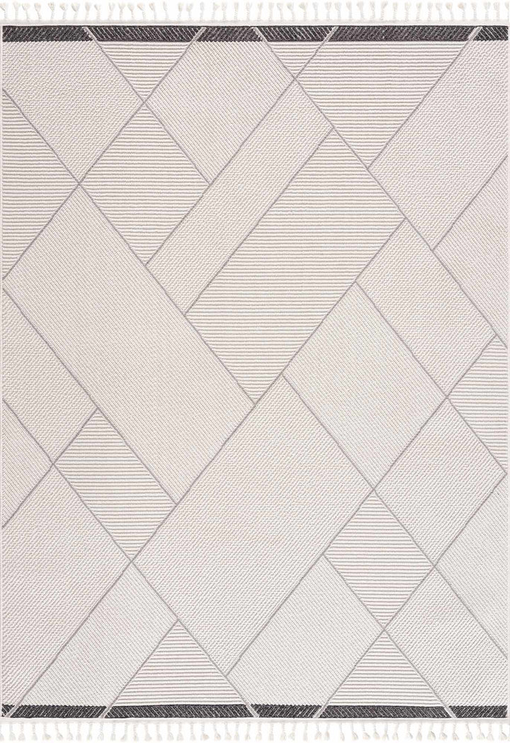 Tale Modern Geometric Design Ivory And Gray Area Rug - The Rug Decor
