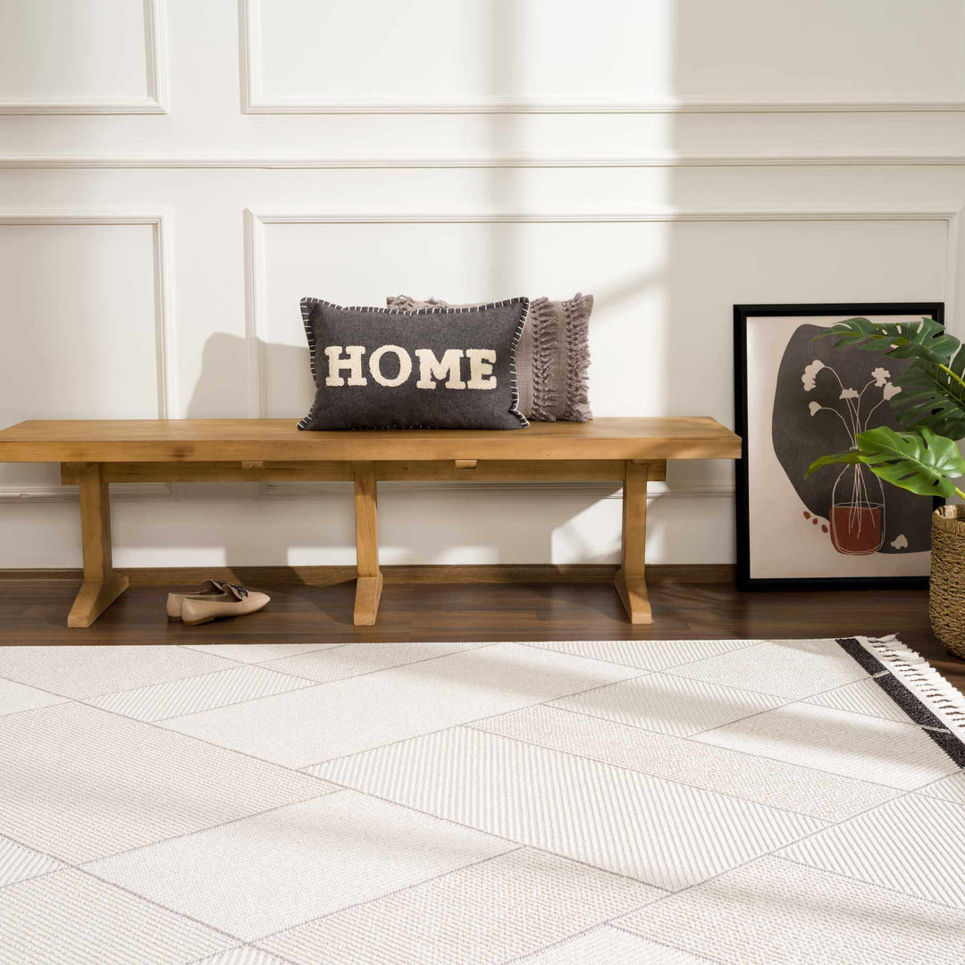 Tale Modern Geometric Design Ivory And Gray Area Rug - The Rug Decor