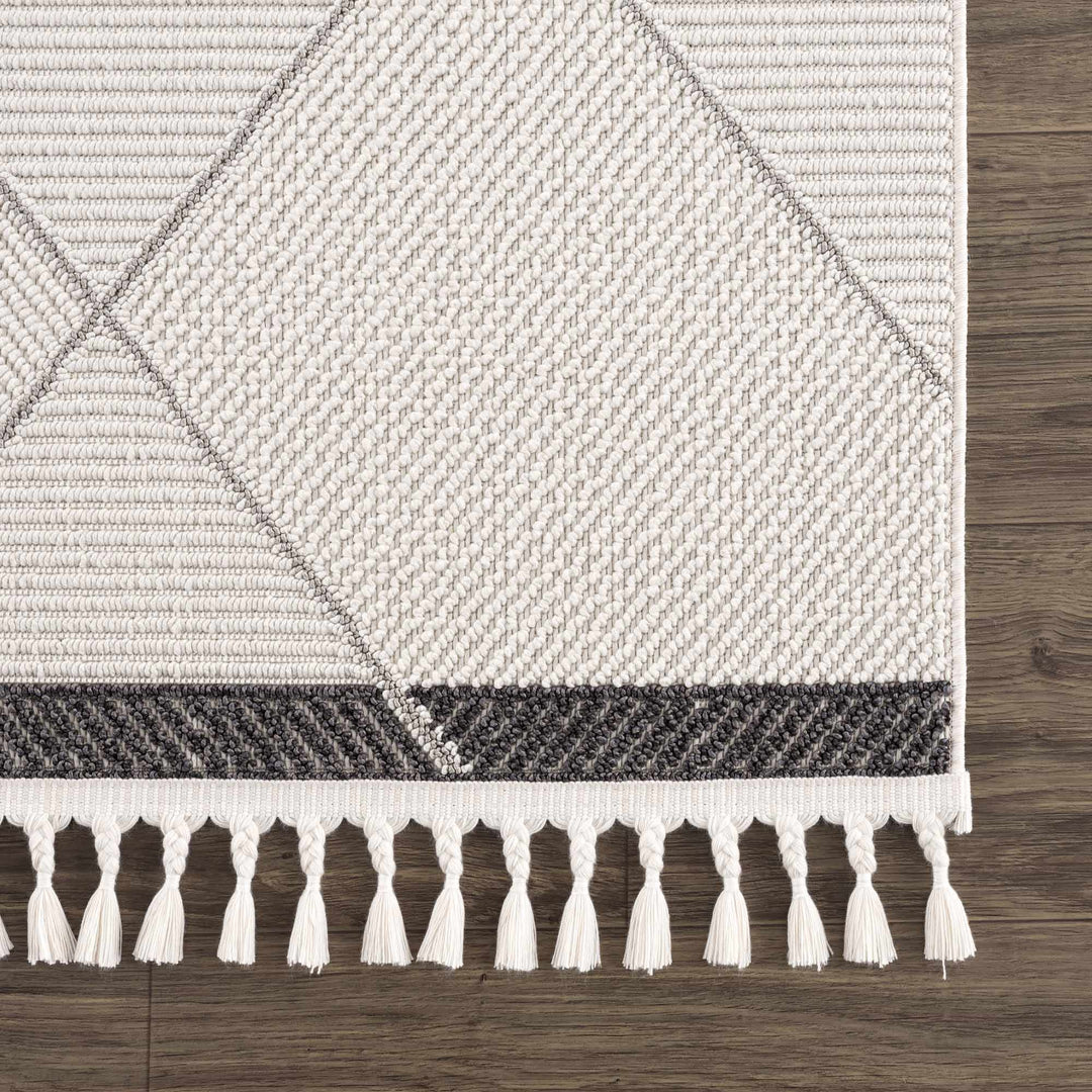 Tale Modern Geometric Design Ivory And Gray Area Rug - The Rug Decor