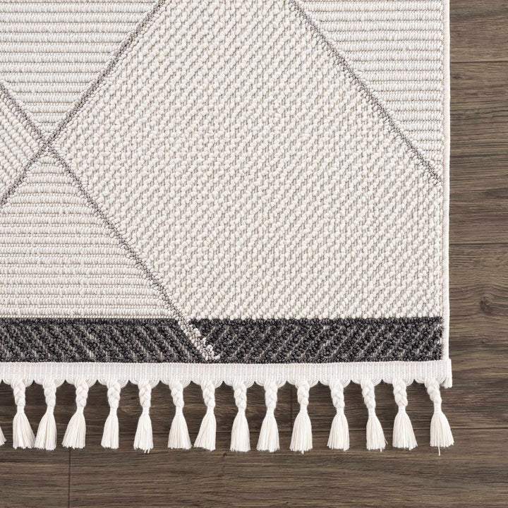 Tale Modern Geometric Design Ivory And Gray Area Rug - The Rug Decor