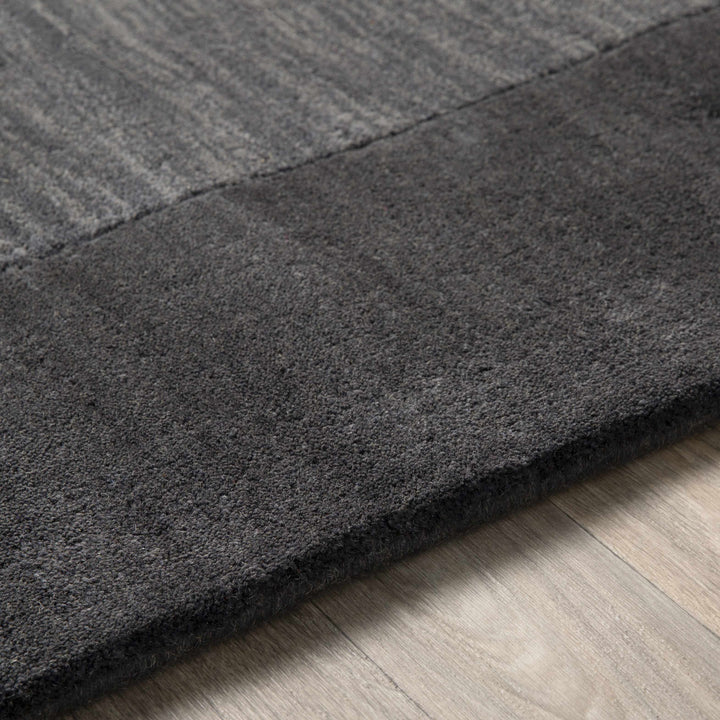 Talmage Charcoal Modern Solid Design Hand Loom Area Rug