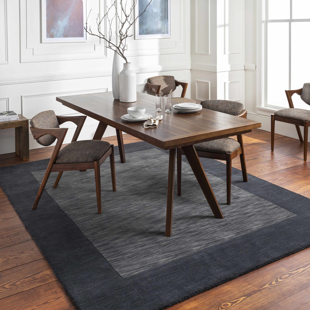 Talmage Charcoal Modern Solid Design Hand Loom Area Rug - The Rug Decor