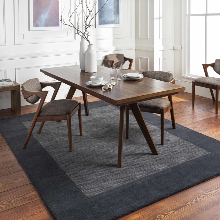 Talmage Charcoal Modern Solid Design Hand Loom Area Rug - The Rug Decor
