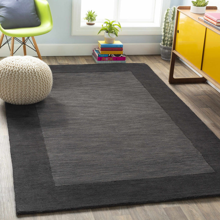 Talmage Charcoal Modern Solid Design Hand Loom Area Rug - The Rug Decor