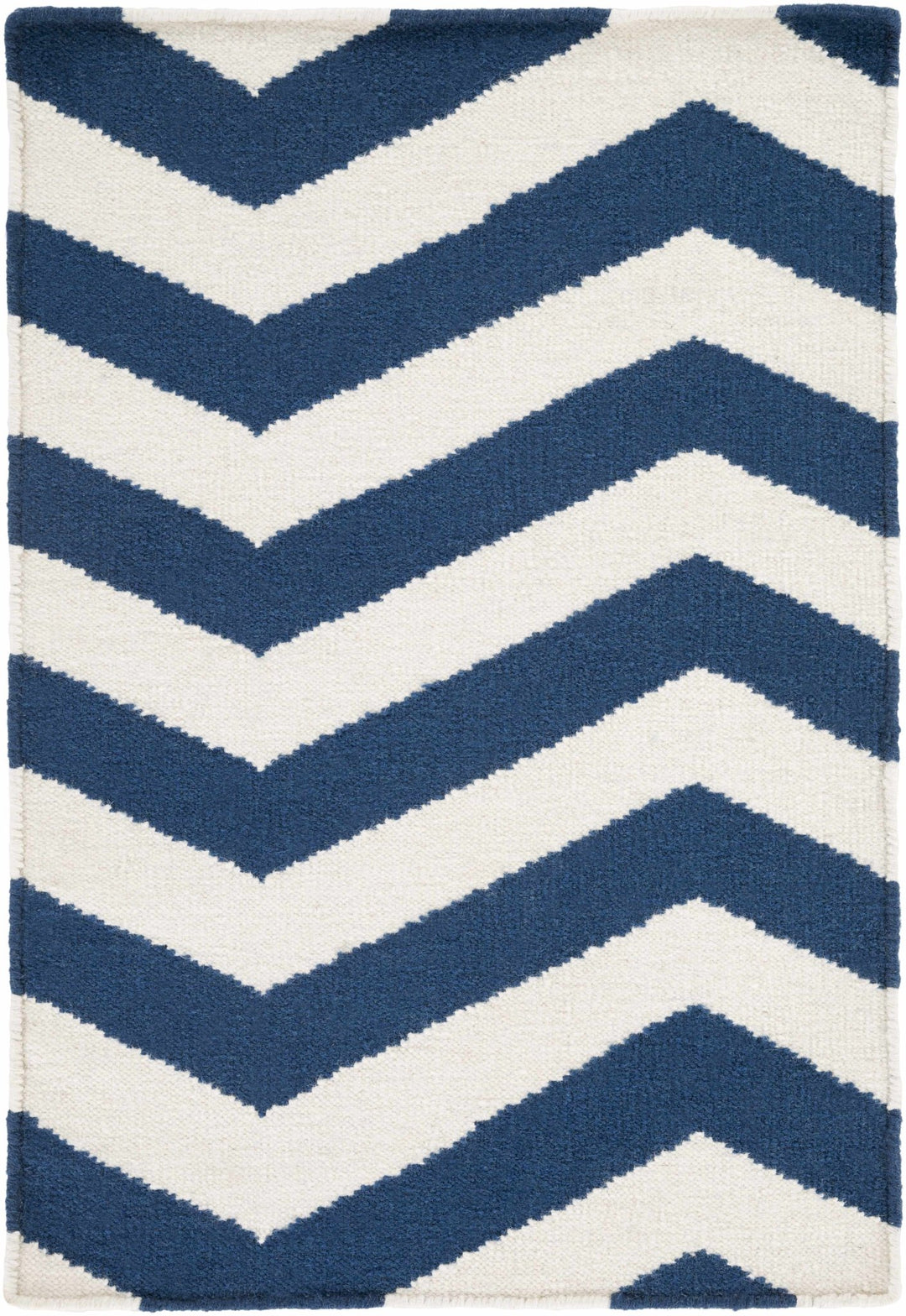 Tamaya Modern Style Blue And White Hand Woven Wool Area Rug - The Rug Decor