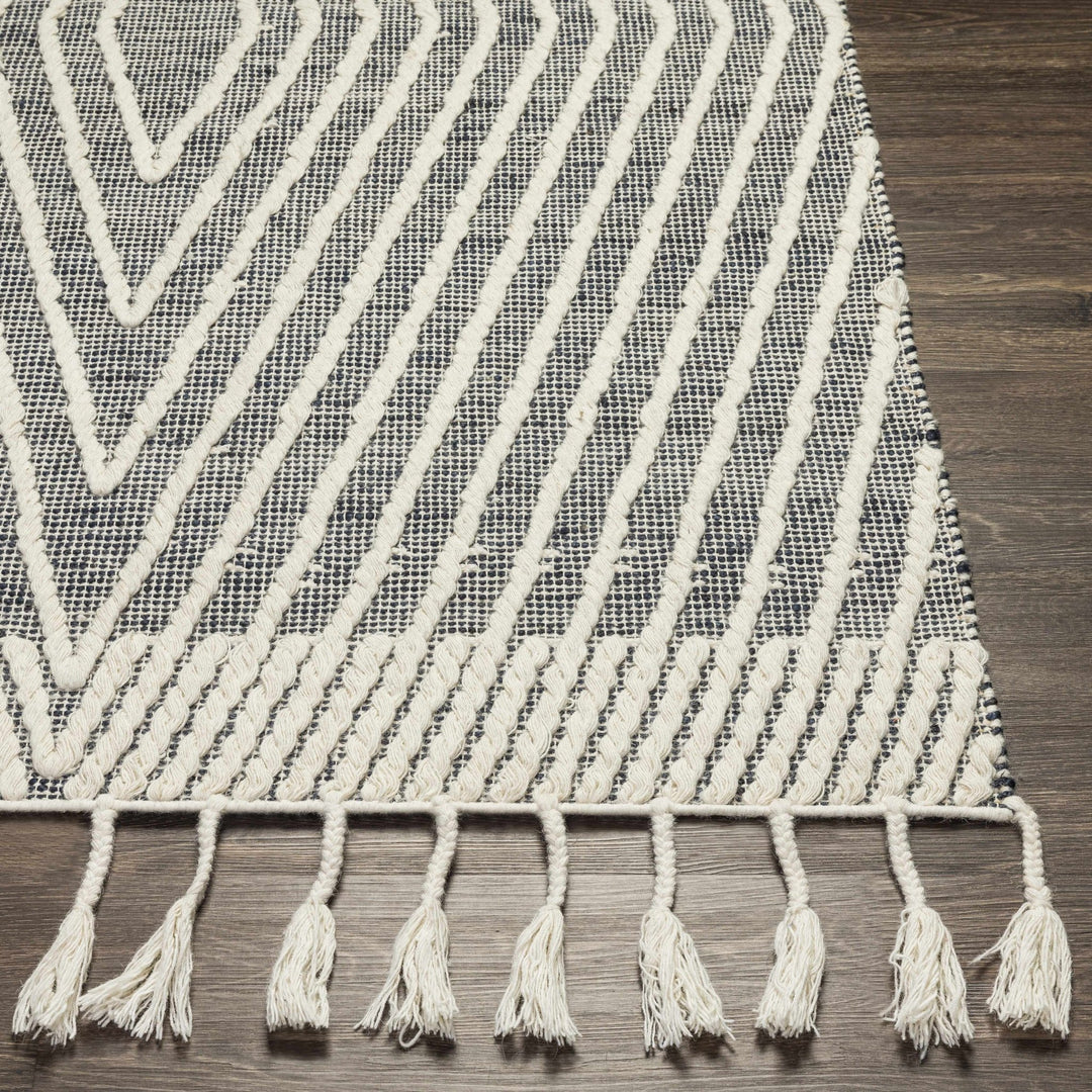 Tamayong Contemporary Gray And Ivory Jute & Wool Rug - The Rug Decor