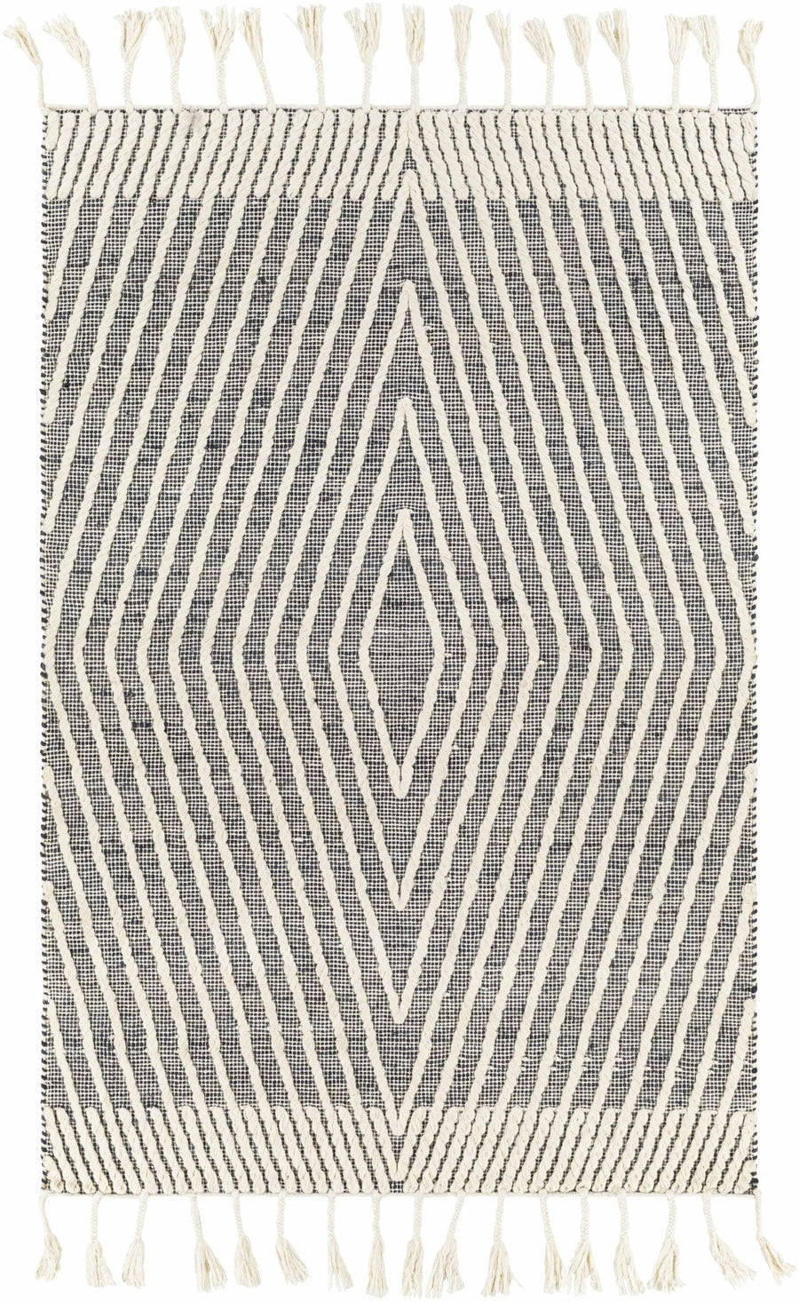 Tamayong Contemporary Gray And Ivory Jute & Wool Rug - The Rug Decor