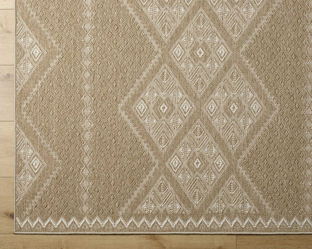 Tan And Beige Traditional Style Jute Rug - The Rug Decor