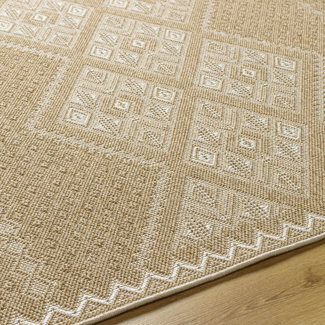 Tan And Beige Traditional Style Jute Rug - The Rug Decor