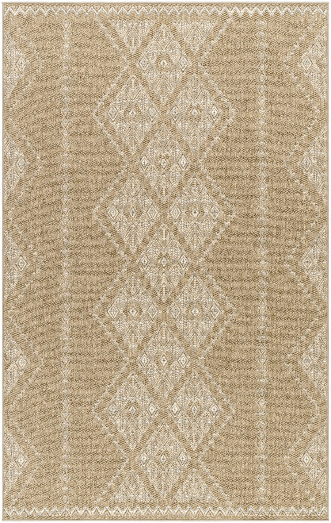 Tan And Beige Traditional Style Jute Rug - The Rug Decor
