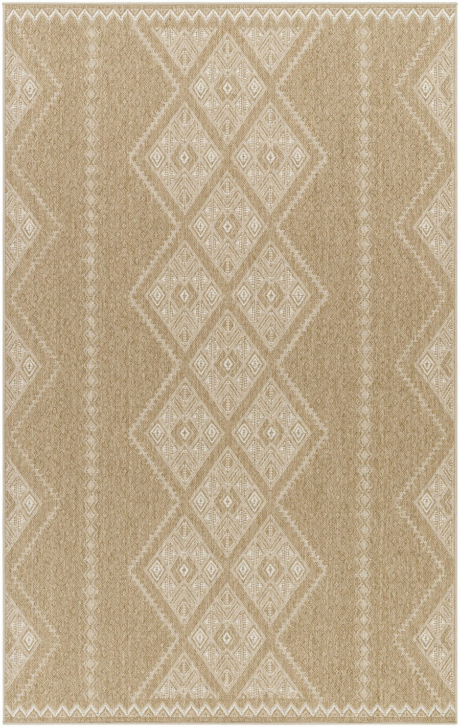 Tan And Beige Traditional Style Jute Rug - The Rug Decor