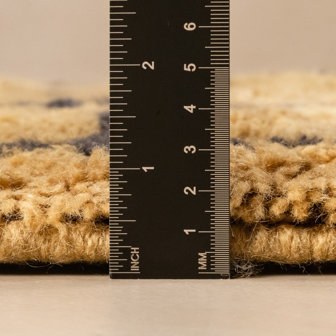 Tan And Black Contemporary Moroccan Hand Knotted 8x10 Wool Rug - The Rug Decor