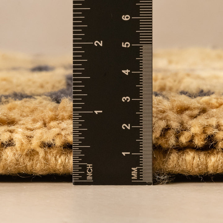 Tan And Black Contemporary Moroccan Hand Knotted 8x10 Wool Rug - The Rug Decor