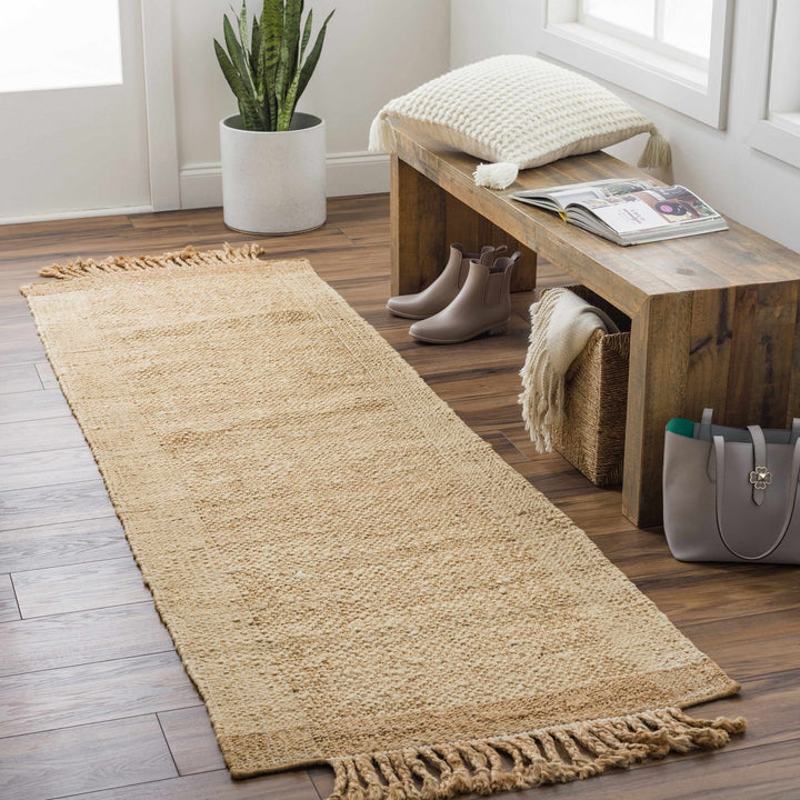 Tan And Brown Modern Style Hand Woven Jute Rug - The Rug Decor
