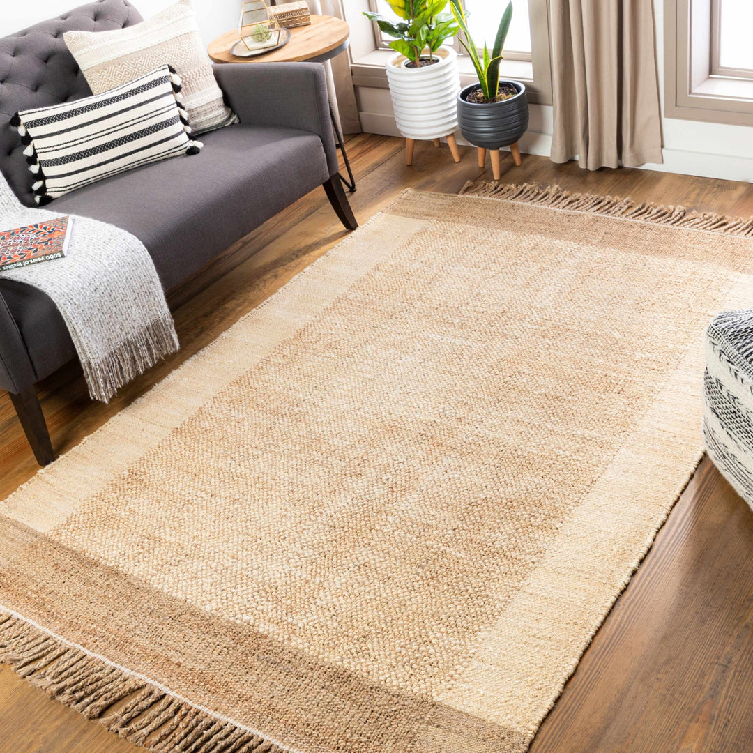 Tan And Brown Modern Style Hand Woven Jute Rug - The Rug Decor
