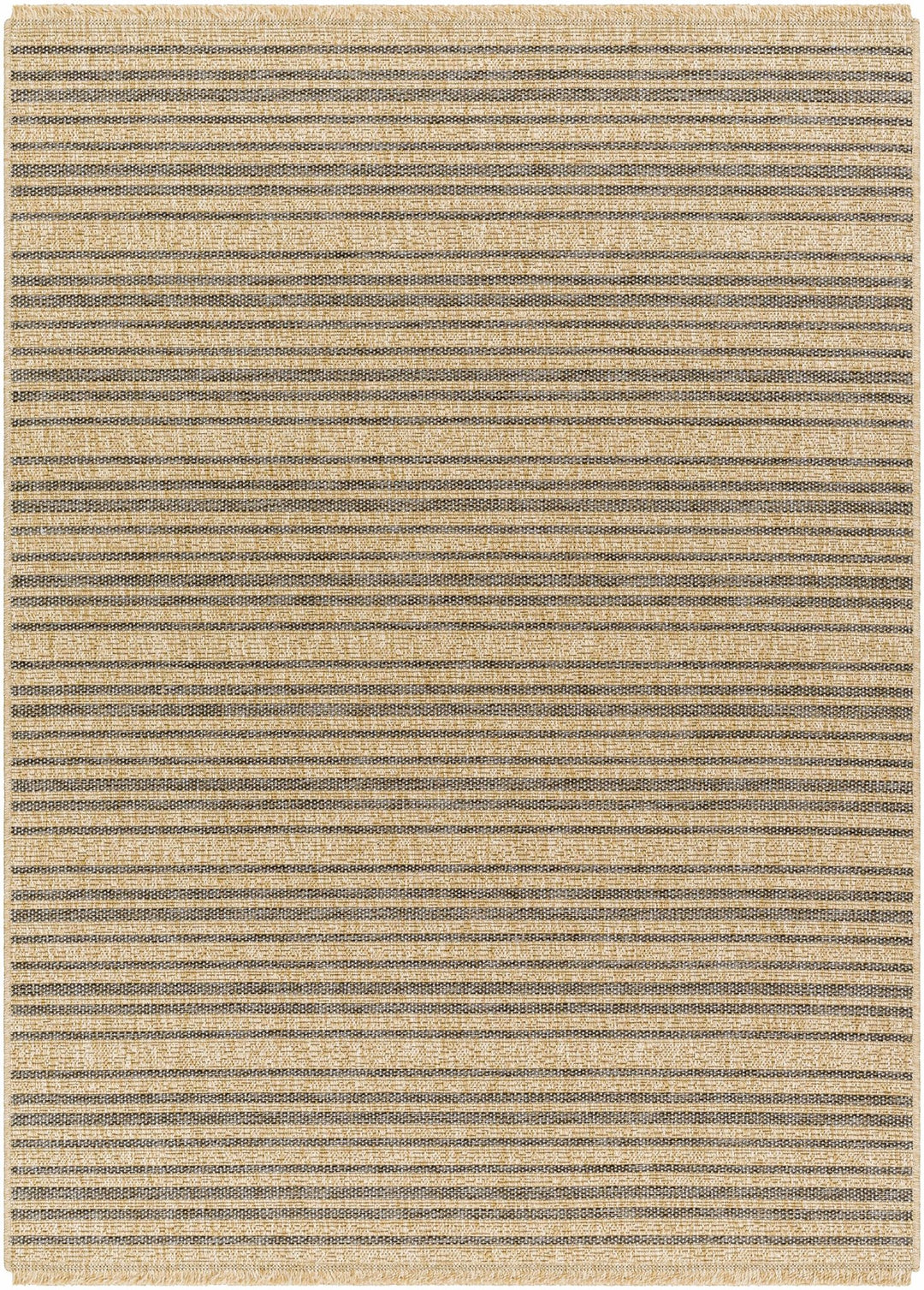 Tan And Gray Stripes Pattern Machine Woven Indoor & Outdoor Rug - The Rug Decor
