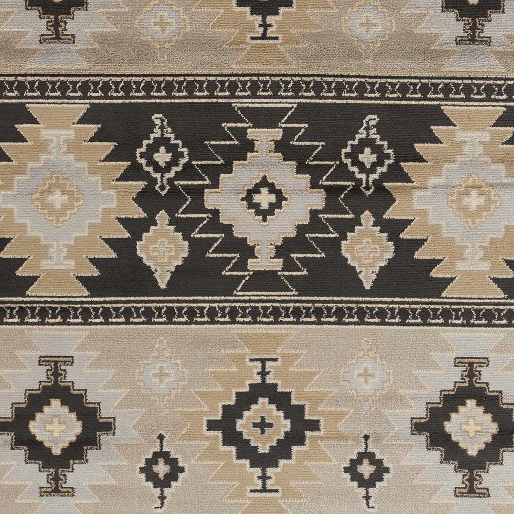 Tan, Black, Gray and silver Southwestern Multi Size Area Rug - The Rug Decor