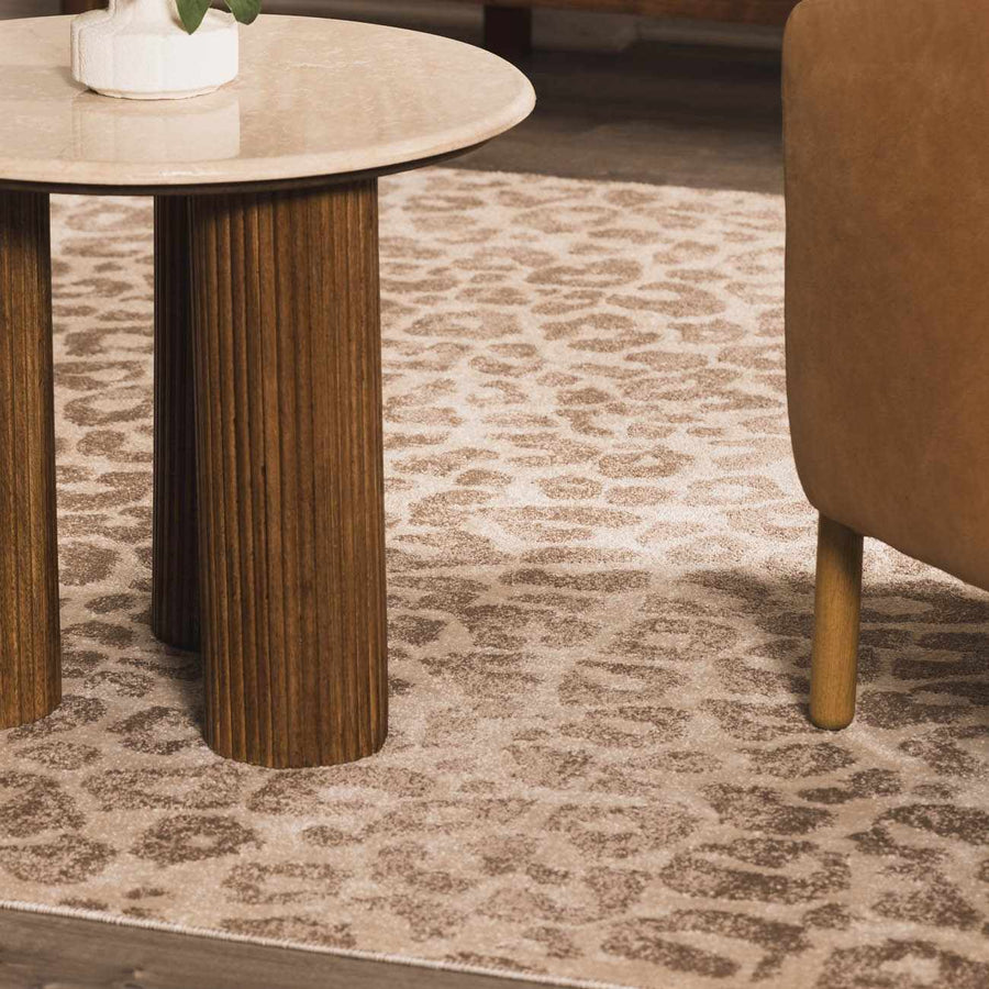 Tan Bonhill Leopard Print Area Rug - The Rug Decor