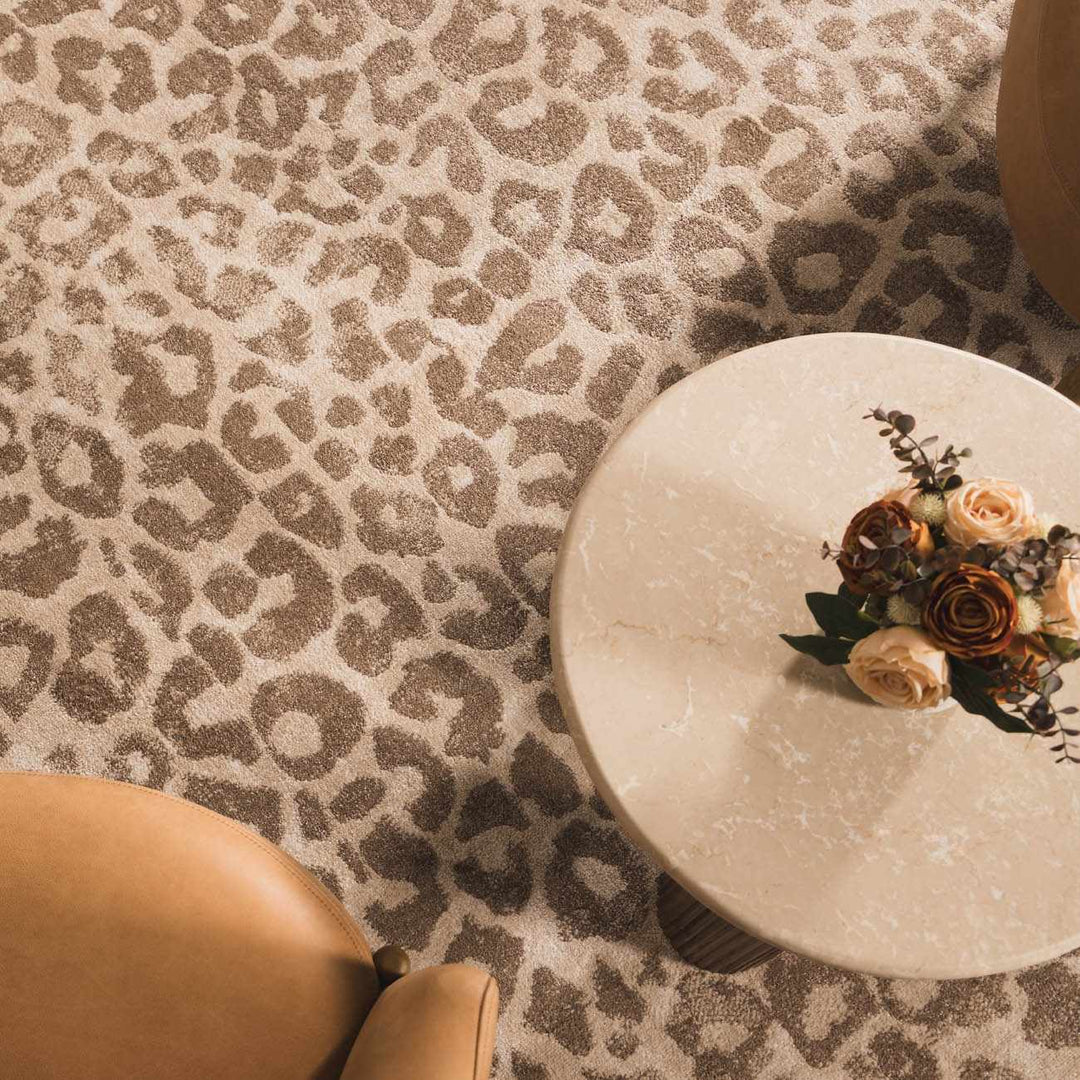 Tan Bonhill Leopard Print Area Rug - The Rug Decor