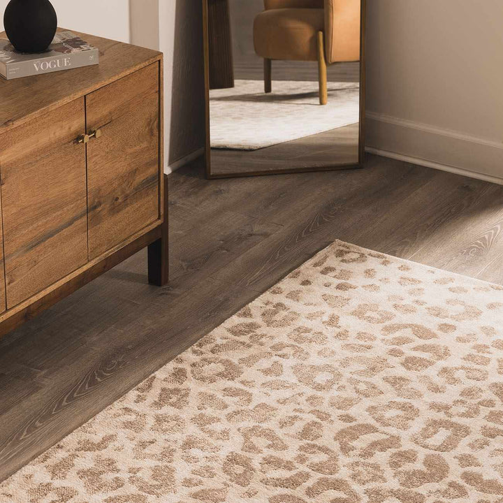 Tan Bonhill Leopard Print Area Rug - The Rug Decor