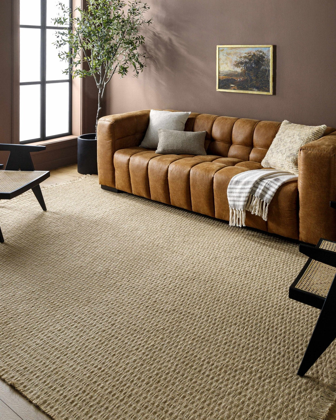 Tan coarse texture Multi size Jute Area Rug - The Rug Decor