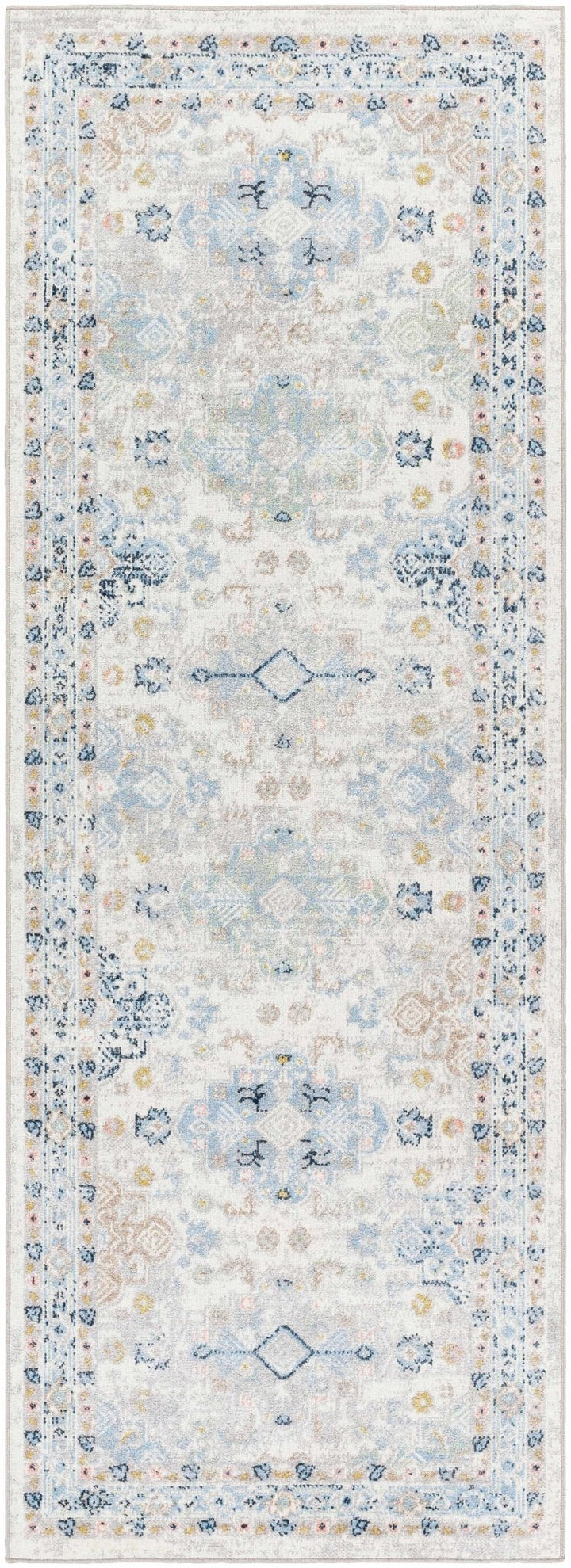 Tana Navy And Gray Traditional Style Washable Rug - The Rug Decor