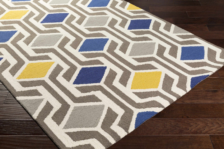Taneytown Contemporary Geometrical Gray And Blue Rug - The Rug Decor