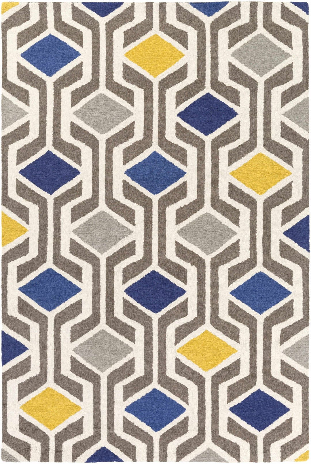 Taneytown Contemporary Geometrical Gray And Blue Rug - The Rug Decor