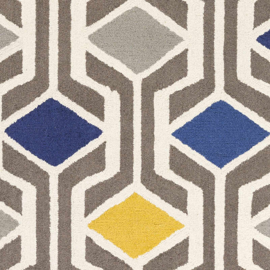 Taneytown Contemporary Geometrical Gray And Blue Rug - The Rug Decor