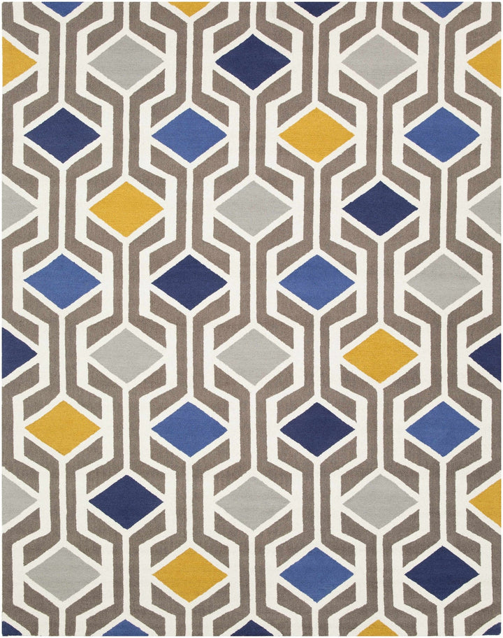 Taneytown Contemporary Geometrical Gray And Blue Rug - The Rug Decor