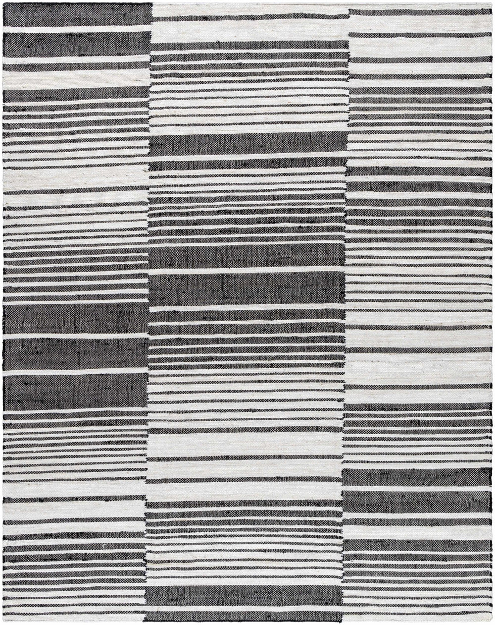 Tania Black And White Modern Stripes Pattern Hand Woven Area Rug - The Rug Decor