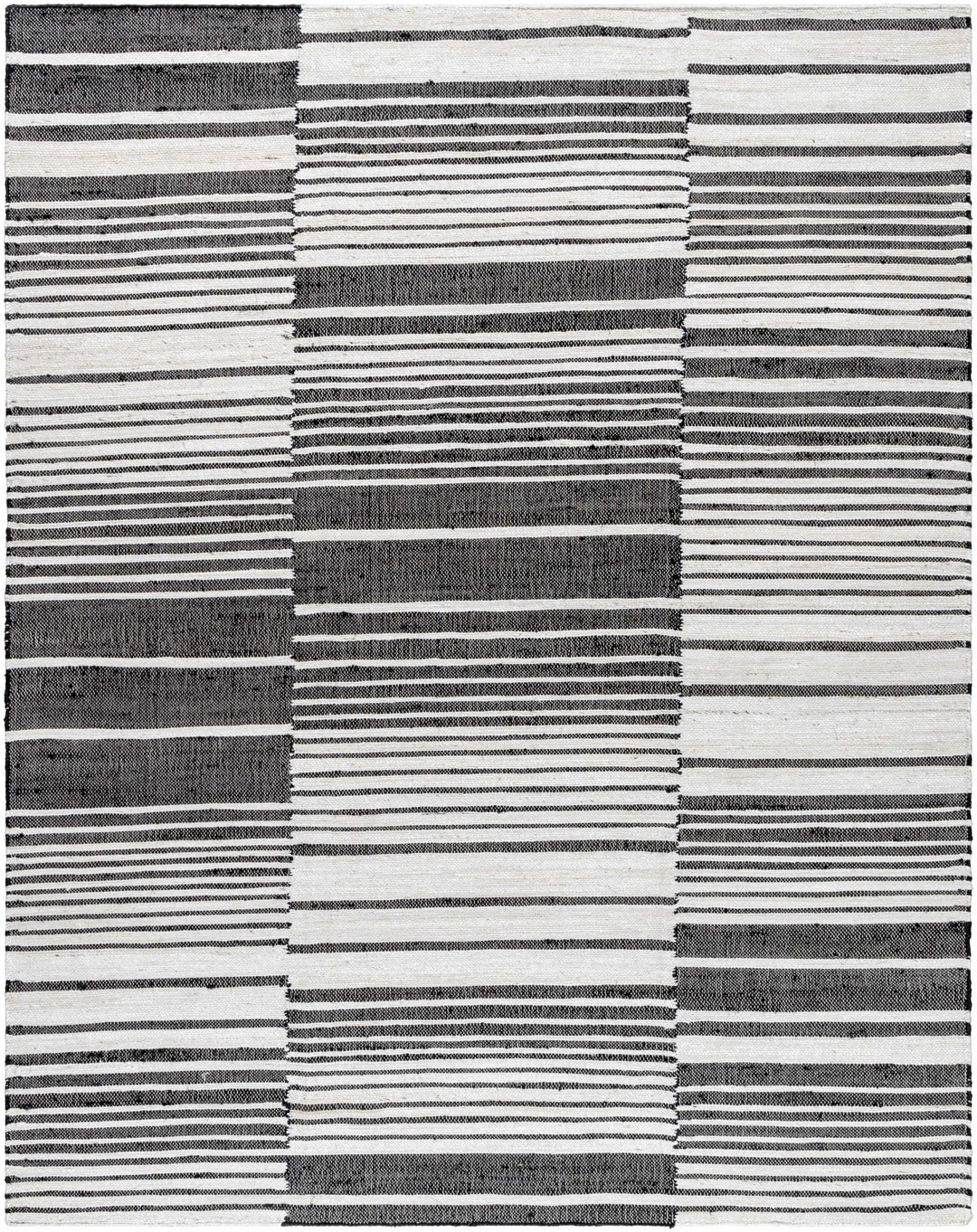Tania Black And White Modern Stripes Pattern Hand Woven Area Rug - The Rug Decor