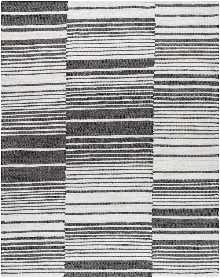Tania Black And White Modern Stripes Pattern Hand Woven Area Rug - The Rug Decor