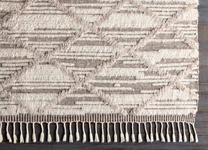 Tankerton Beige Modern Geometrical Design Hand Knotted Area Rug - The Rug Decor