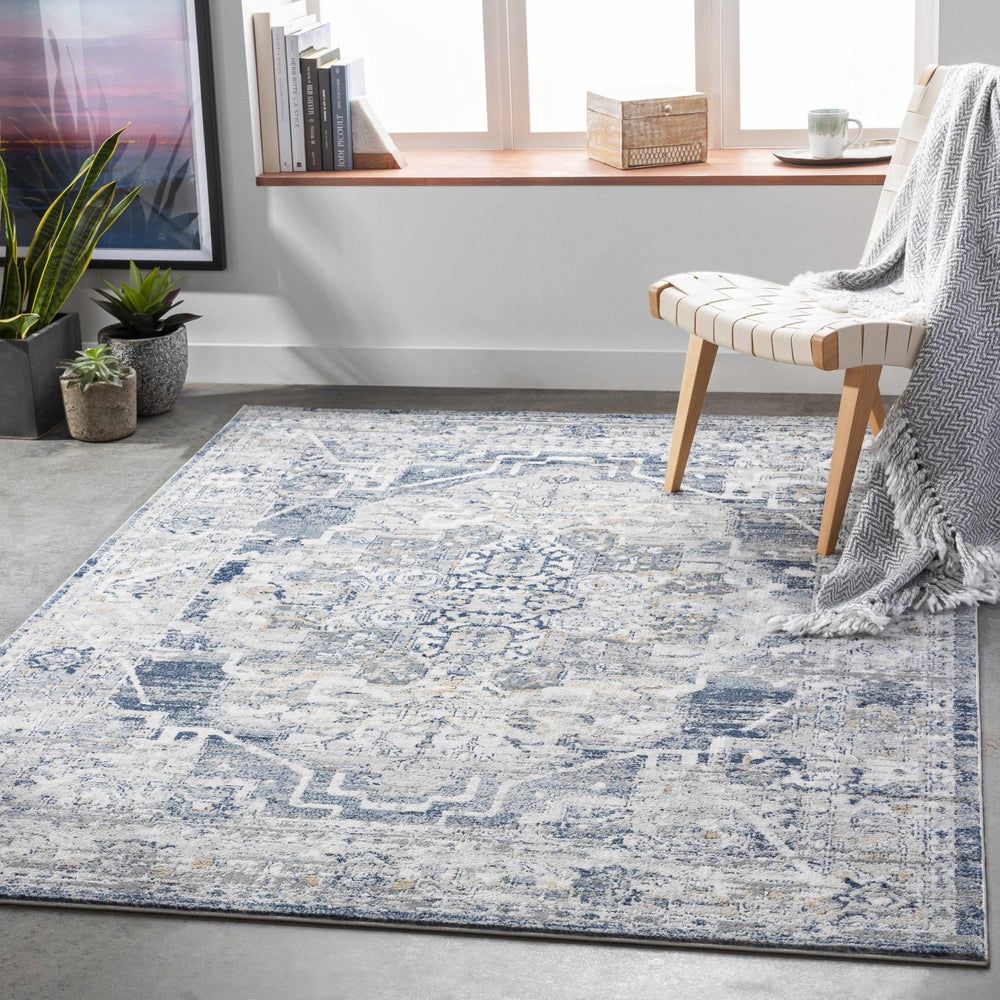 Tansley Blue And Gray Traditional Style Area Rug - The Rug Decor