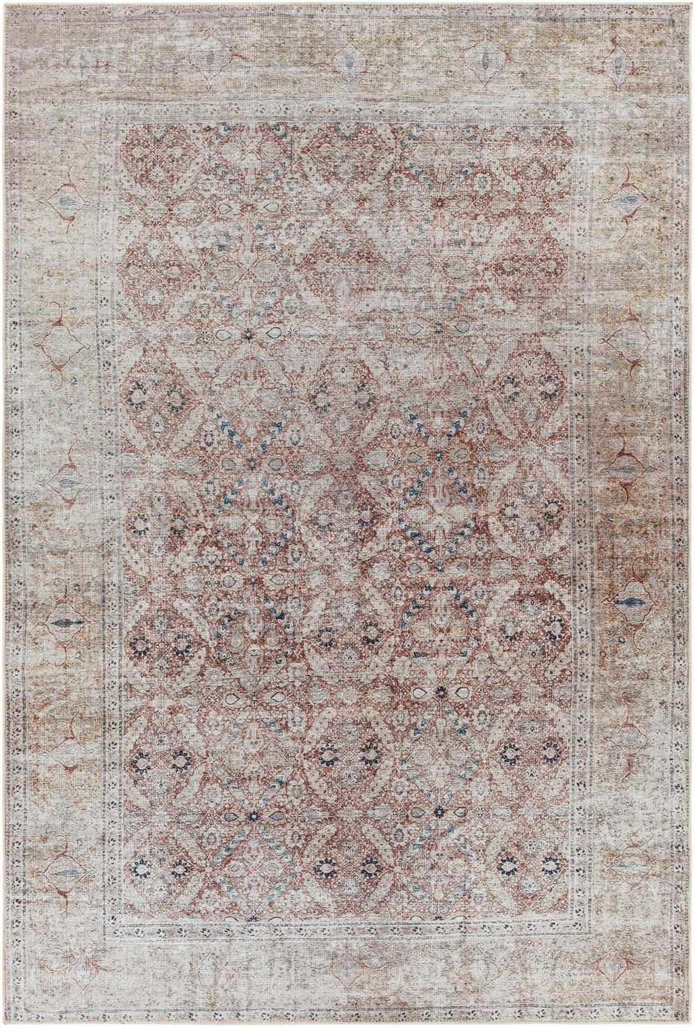 Tapia Traditional Transitional Rust And Gray Area Rug - The Rug Decor