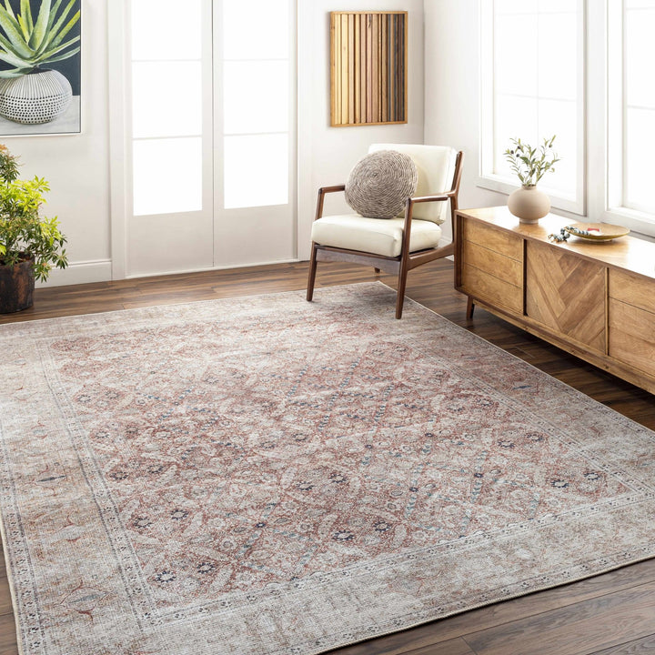 Tapia Traditional Transitional Rust And Gray Area Rug - The Rug Decor