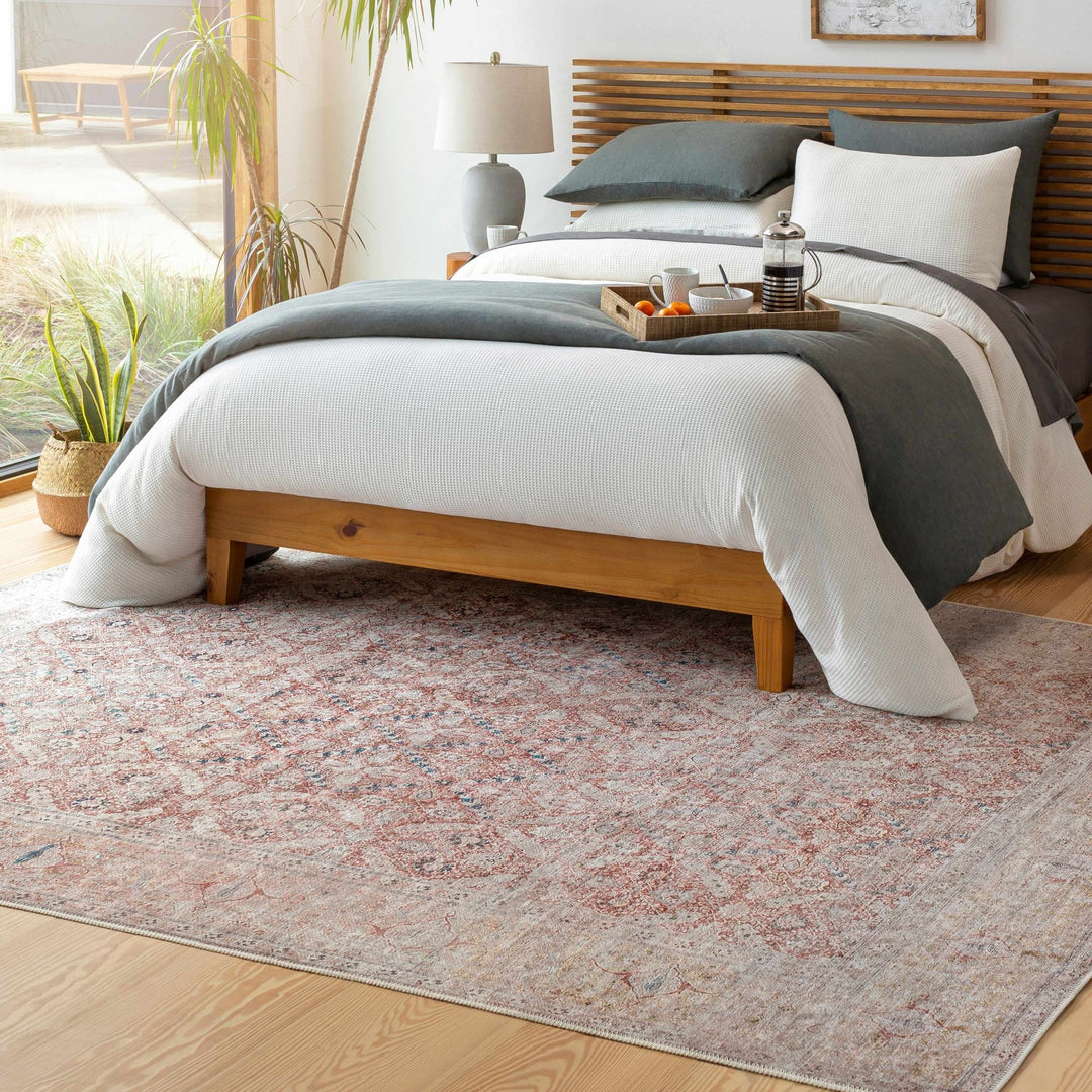 Tapia Traditional Transitional Rust And Gray Area Rug - The Rug Decor