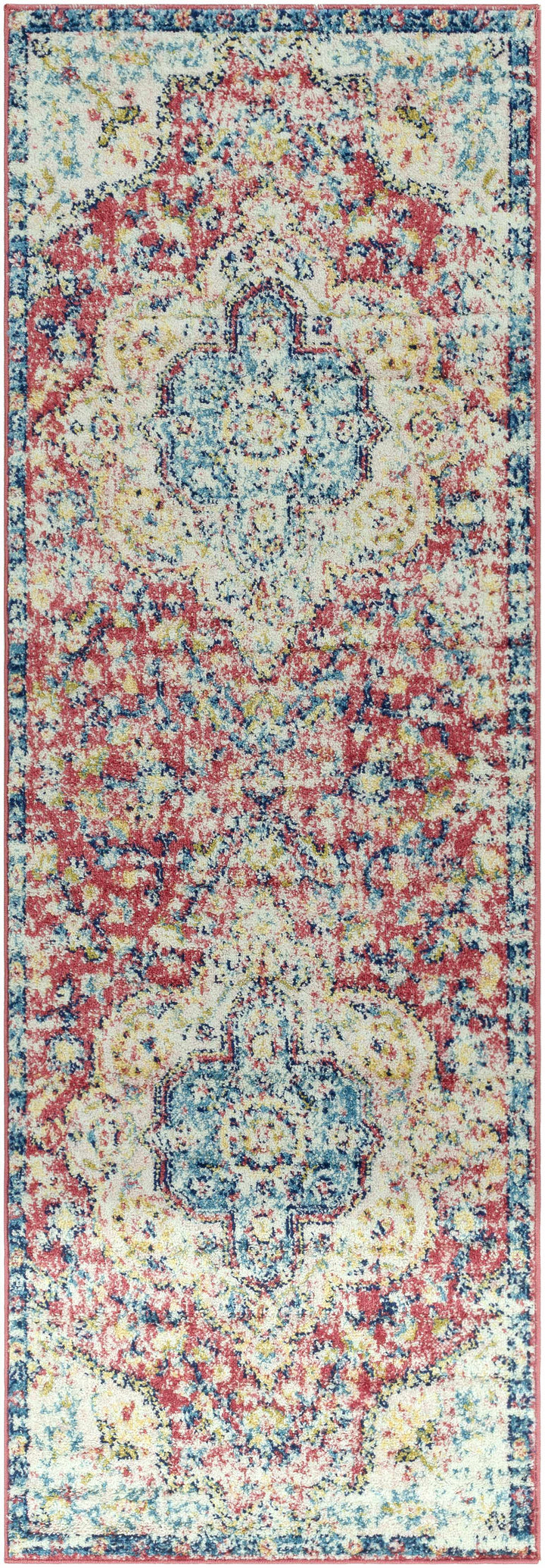 Tarbolton Blue And Pink Traditional Style Area Rug