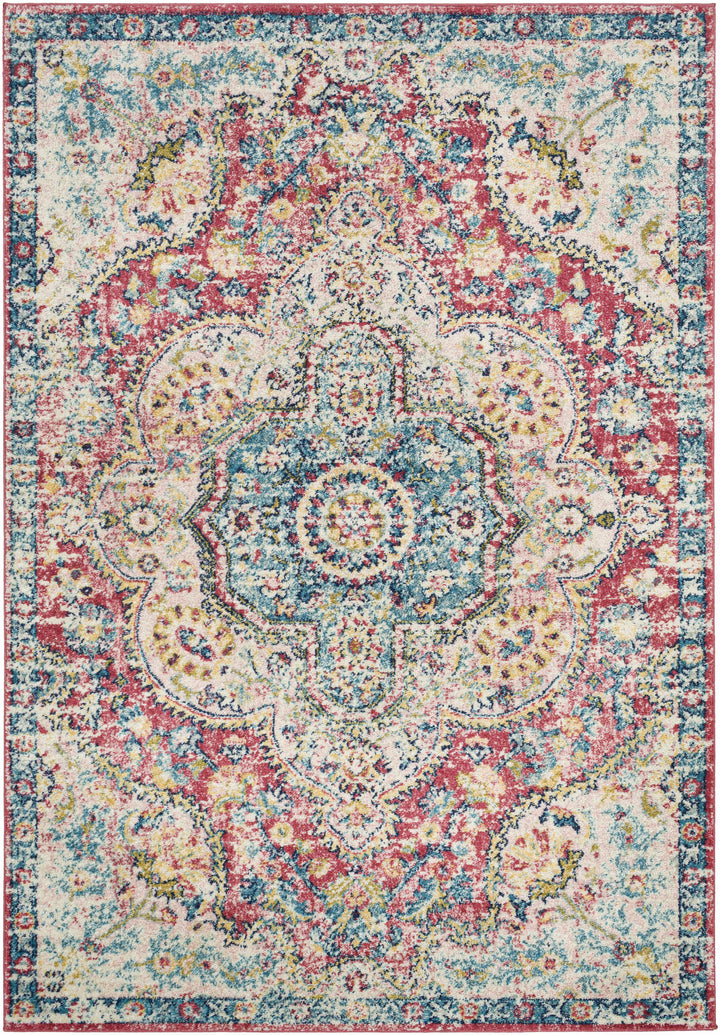 Tarbolton Blue And Pink Traditional Style Area Rug