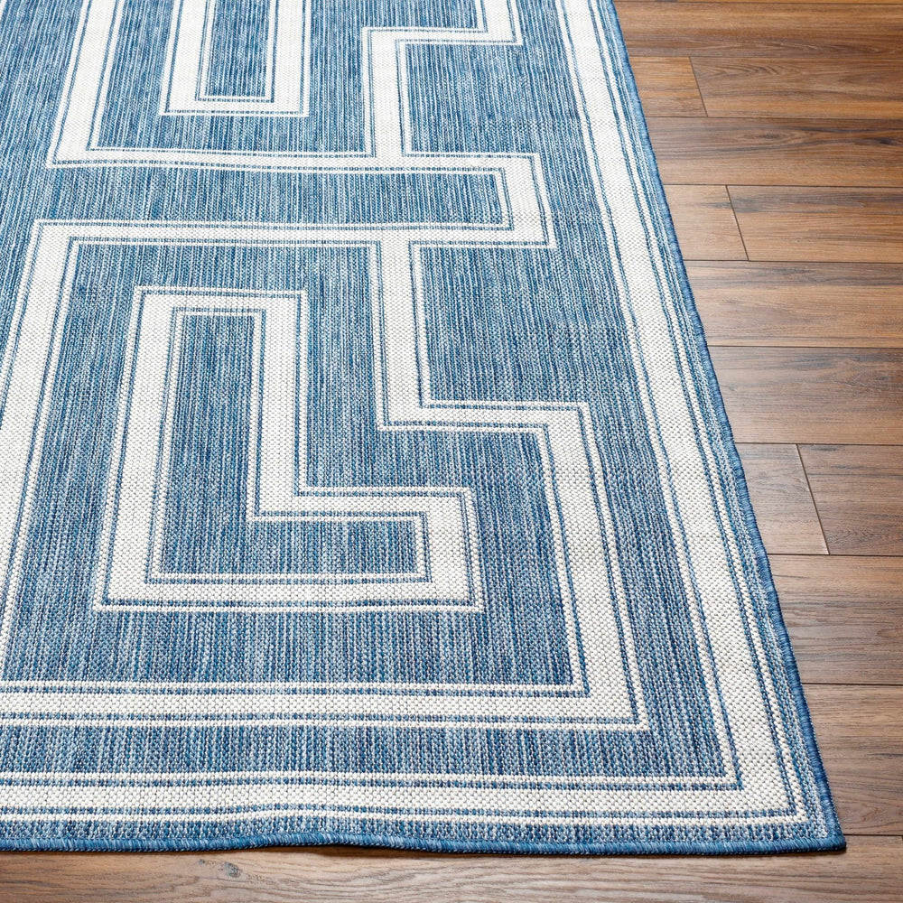 Taro Modern Geometric Design Blue Area Rug - The Rug Decor