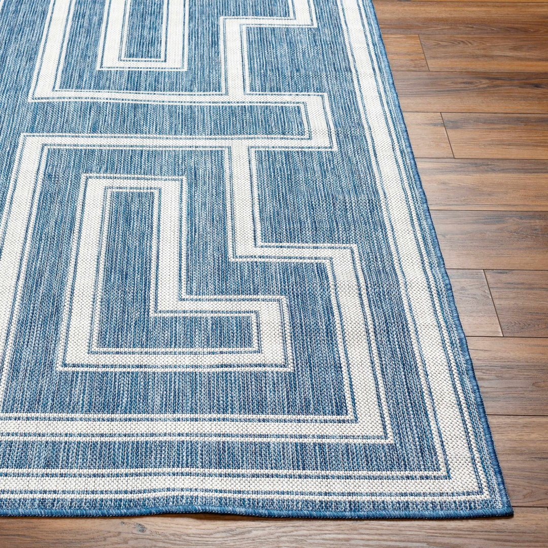 Taro Modern Geometric Design Blue Area Rug - The Rug Decor
