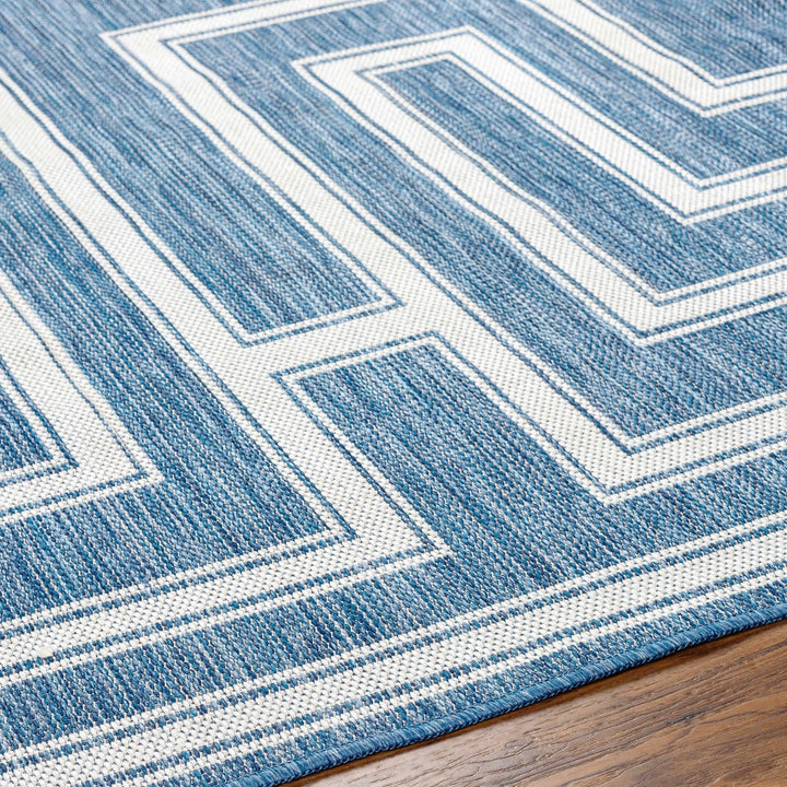 Taro Modern Geometric Design Blue Area Rug - The Rug Decor