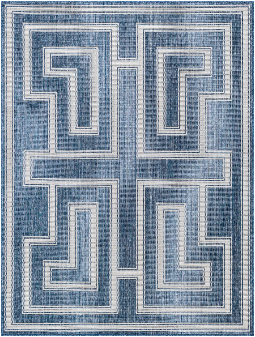 Taro Modern Geometric Design Blue Area Rug - The Rug Decor