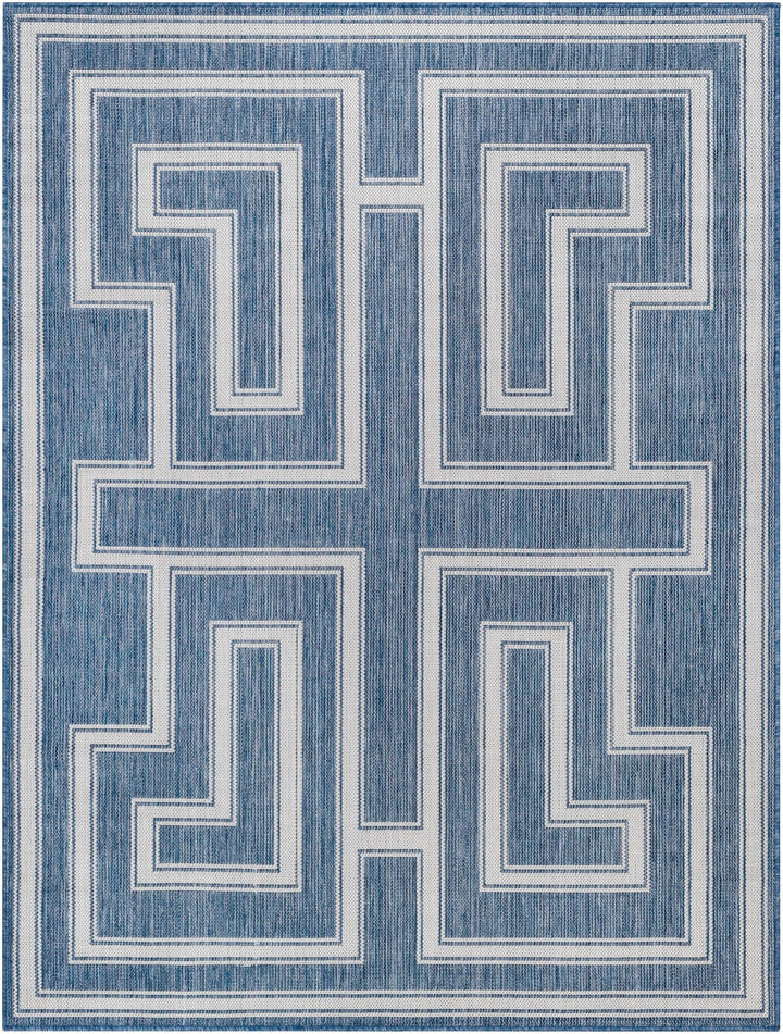 Taro Modern Geometric Design Blue Area Rug - The Rug Decor